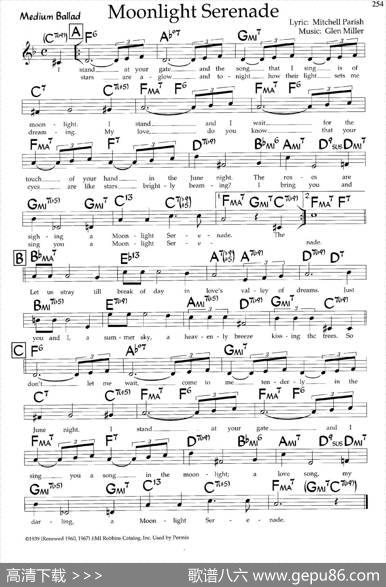 MoonlightSerenade（带和弦五线谱）
