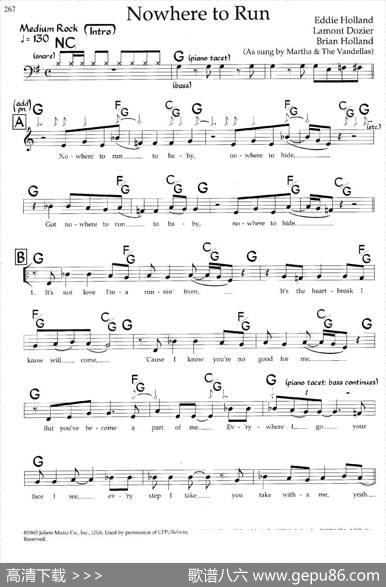 NowheretoRun（带和弦五线谱）