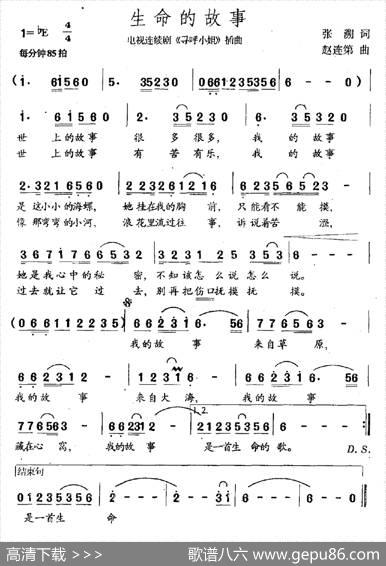 生命的故事（电视剧《寻呼小姐》插曲） - 张溯|赵连第