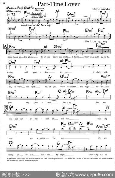 Part-TimeLover（爵士钢琴曲）