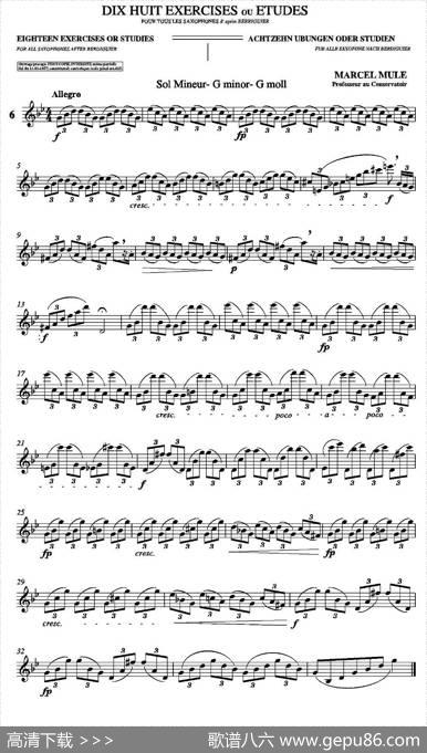 18ExerciciosouEstudosdeMarcelMule-EnelruyLira（马瑟·穆勒18首练习曲—6）|MarcelMule（马瑟·穆尔）