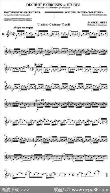 18ExerciciosouEstudosdeMarcelMule-EnelruyLira（马瑟·穆勒18首练习曲—8）|MarcelMule（马瑟·穆尔）