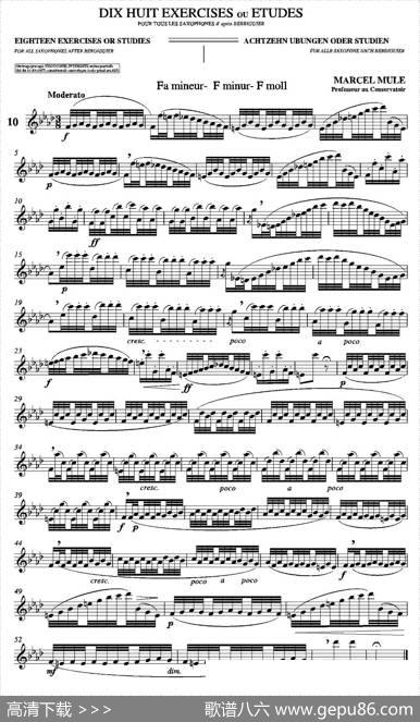 18ExerciciosouEstudosdeMarcelMule-EnelruyLira（马瑟·穆勒18首练习曲—10）|MarcelMule（马瑟·穆尔）