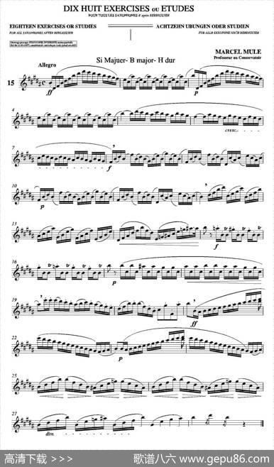18ExerciciosouEstudosdeMarcelMule-EnelruyLira（马瑟·穆勒18首练习曲—15）|MarcelMule（马瑟·穆尔）