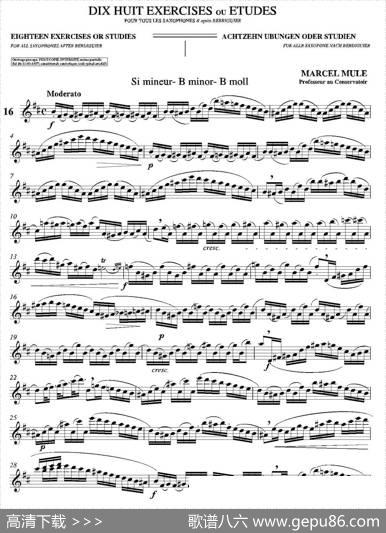 18ExerciciosouEstudosdeMarcelMule-EnelruyLira（马瑟·穆勒18首练习曲—16）|MarcelMule（马瑟·穆尔）