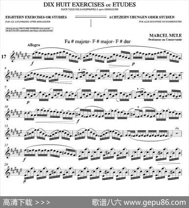 18ExerciciosouEstudosdeMarcelMule-EnelruyLira（马瑟·穆勒18首练习曲—18）|MarcelMule（马瑟·穆尔）