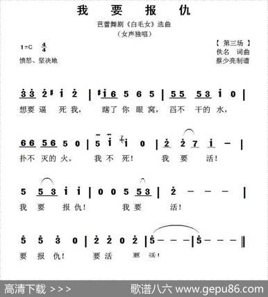 我要报仇（芭蕾舞剧《白毛女》选曲）