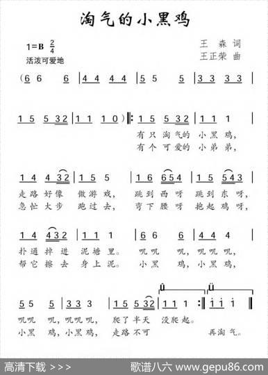 淘气的小黑鸡（王森词王正荣曲） - 王森|王正荣
