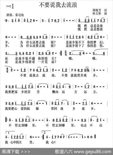 不要说我去流浪 - 谭梅芳|林文彬