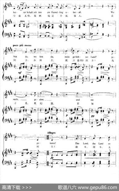 [奥]流浪者之歌（中外文对照、正谱）|[奥]舒伯特曲、尚家骧译配