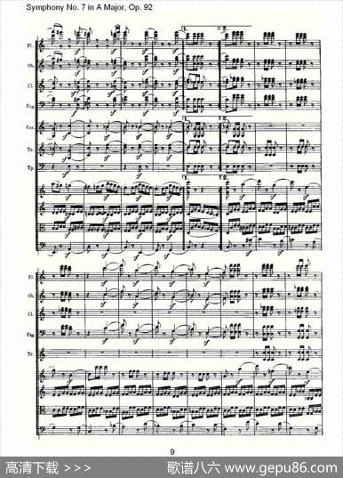 A大调第七交响曲Op.92第四乐章