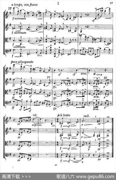 QUARTETOp.83（第一部分）（弦乐四重奏）|[英]爱德华·埃尔加