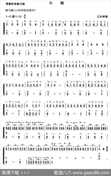 考级补充练习曲（七级）