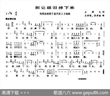 别让眼泪掉下来（电视剧《苍天在上》插曲） - 石顺义|王祖皆、张卓娅