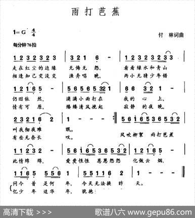 雨打芭蕉（付林词付林曲） - 付林|付林