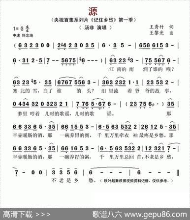 源（央视百集系列片《记住乡愁》第一季） - 王秀竹|王黎光