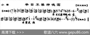举目不禁神魂荡（《小宴》选段、琴谱）