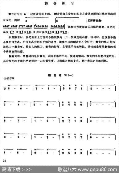 笛子颤音练习