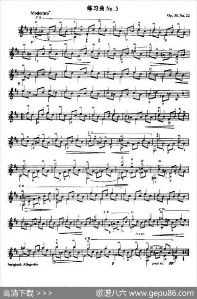 费尔南多·索尔古典吉他练习曲No.5（Op.35No.22）|​费尔南多·索尔（FernandoSor，1778-1839）