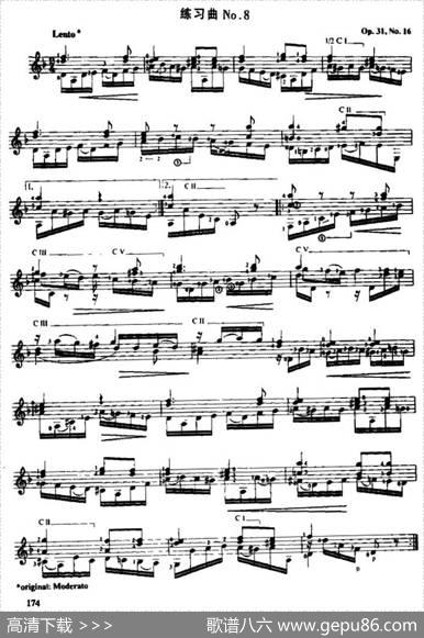 费尔南多·索尔古典吉他练习曲No.8（Op.31No.16）|​费尔南多·索尔（FernandoSor，1778-1839）