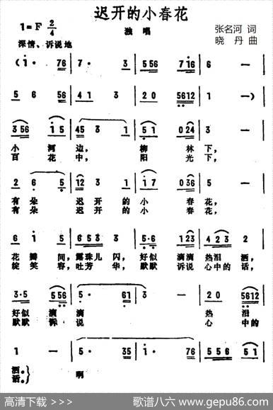 迟开的小春花 - 张名河|晓丹