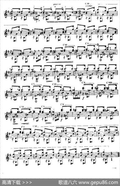 费尔南多·索尔古典吉他练习曲No.16（Op.29No.23）