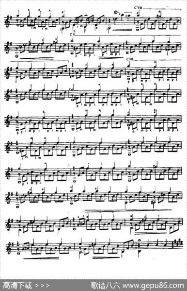 费尔南多·索尔古典吉他练习曲No.17（Op.6No.11）