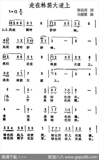 走在林荫大道上 - 张名河|马登第