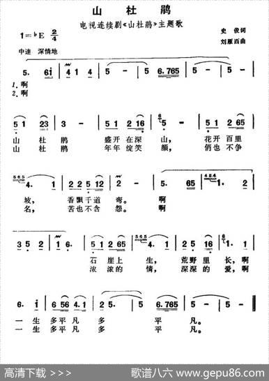 山杜鹃（电视剧《山杜鹃》插曲） - 史俊|刘雁西