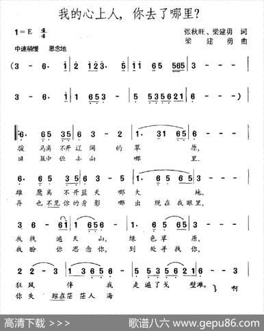 我的心上人，你去了哪里？ - 张秋旺梁建勇|梁建勇