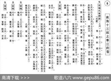 [粤曲]南海十三郎之寒江钓雪（工尺谱）