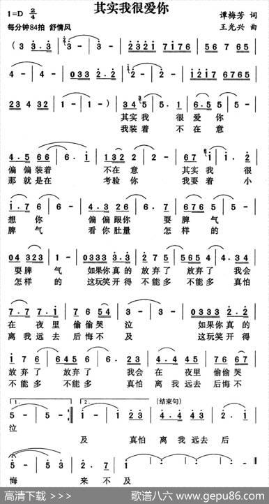 其实我很爱你 - 谭梅芳|王光兴