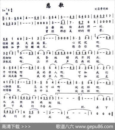 悲歌（刘昌贵词曲） - 刘昌贵|刘昌贵