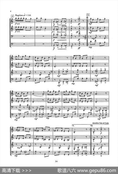 ChineseRag（四重奏总谱+分谱）