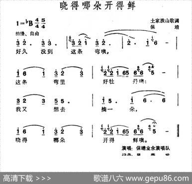 晓得哪朵开得鲜（土家族山歌）
