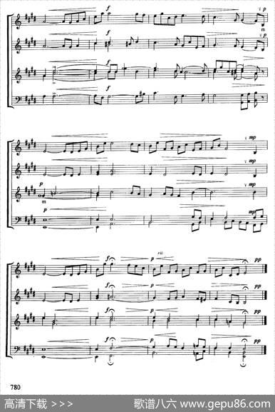 梦幻曲（无伴奏四部合唱、五线谱）（索科洛夫配合唱版）|[德]舒曼