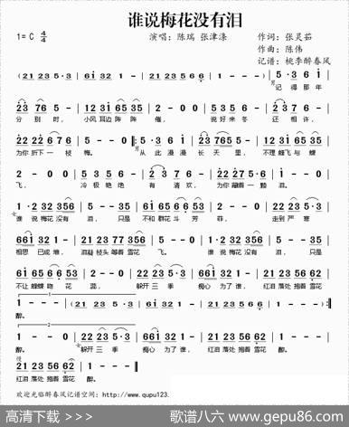 谁说梅花没有泪 - 张灵茹|陈伟