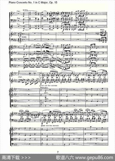 C大调钢琴第一协奏曲Op.15第二乐章