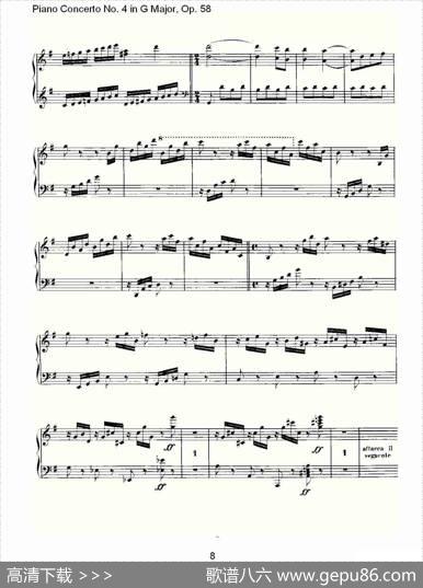Ｇ大调钢琴第四协奏曲Op.58华彩乐章（总谱）|路德维西·冯·贝多芬