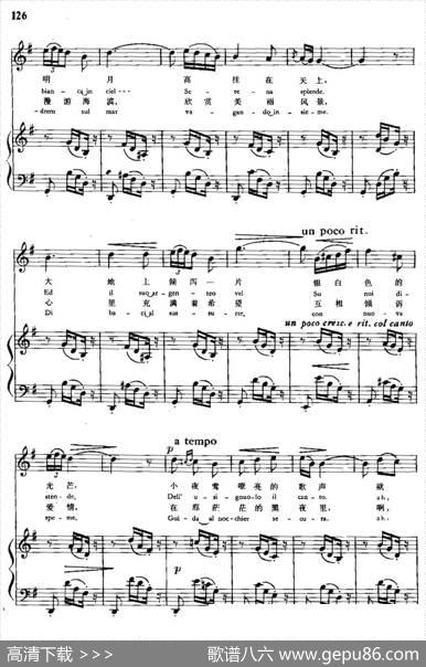 [意]小夜曲（选自音乐舞剧《阿雷金》）（中外文对照、正谱）
