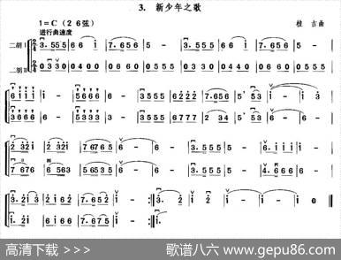 新少年之歌（二胡二重奏）|桂吉