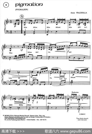 Piazzolla合集：6、Pigmalion|皮亚佐拉