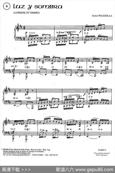 Piazzolla合集：9、LuzYSombra|皮亚佐拉