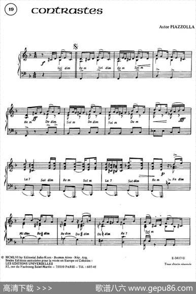 Piazzolla合集：19、Contrastes|皮亚佐拉