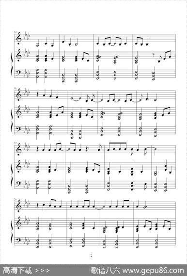 becauseofyou（韩剧《冬季恋歌》插曲）（钢琴伴奏谱）|KellyClarkson