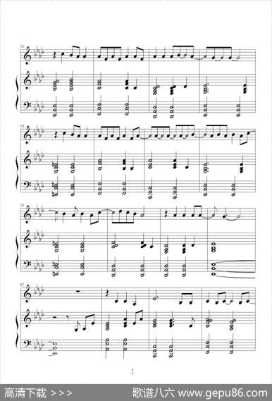 becauseofyou（韩剧《冬季恋歌》插曲）（钢琴伴奏谱）|KellyClarkson