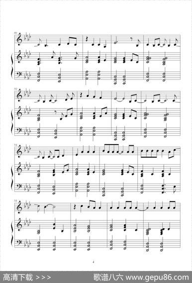 becauseofyou（韩剧《冬季恋歌》插曲）（钢琴伴奏谱）|KellyClarkson