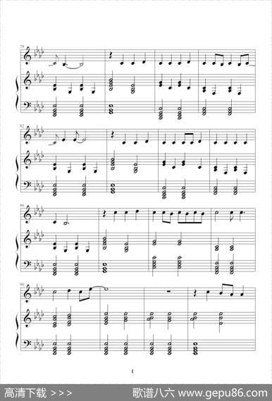 becauseofyou（韩剧《冬季恋歌》插曲）（钢琴伴奏谱）|KellyClarkson