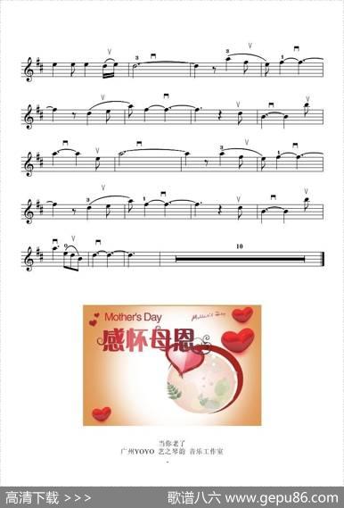 当你老了（小提琴谱）|赵照