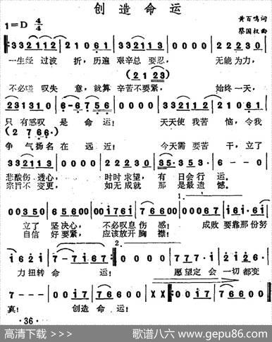 创造命运（电影《上天救命》主题曲） - 黄百鸣|蔡国权